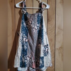 Floral Striped Sleeveless Romper